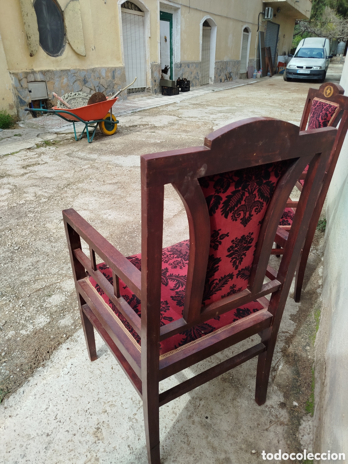 Antig&uuml;edades: Sill&oacute;n de madera antiguo a&ntilde;os veinte. - Foto 5