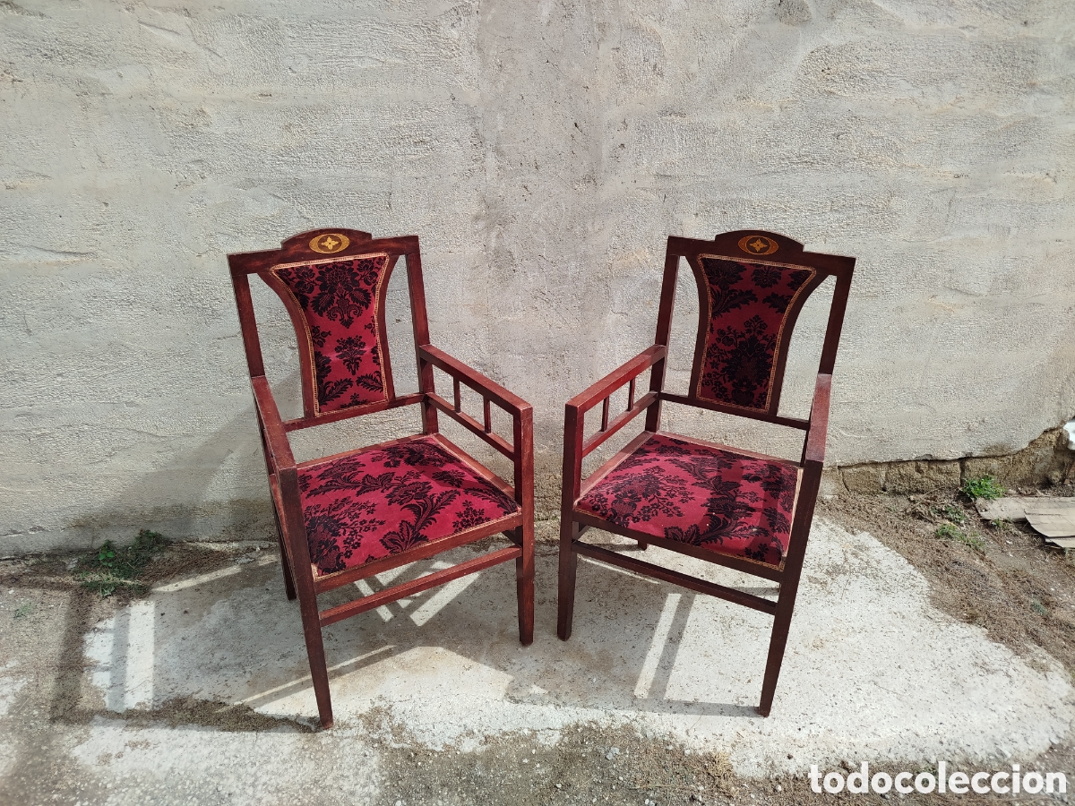 Antig&uuml;edades: Sill&oacute;n de madera antiguo a&ntilde;os veinte. - Foto 1