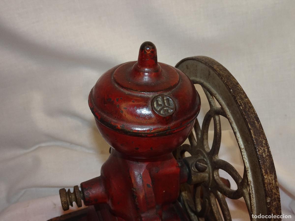 Antig&uuml;edades: Molinillo para moler cafe J.M.F. granate. - Foto 6