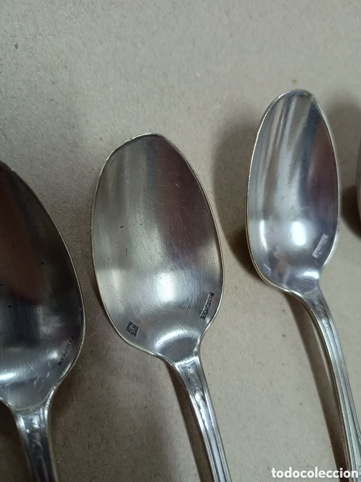 Antig&uuml;edades: 4 CUCHARILLAS PLATEADAS - CON SELLOS - Foto 2