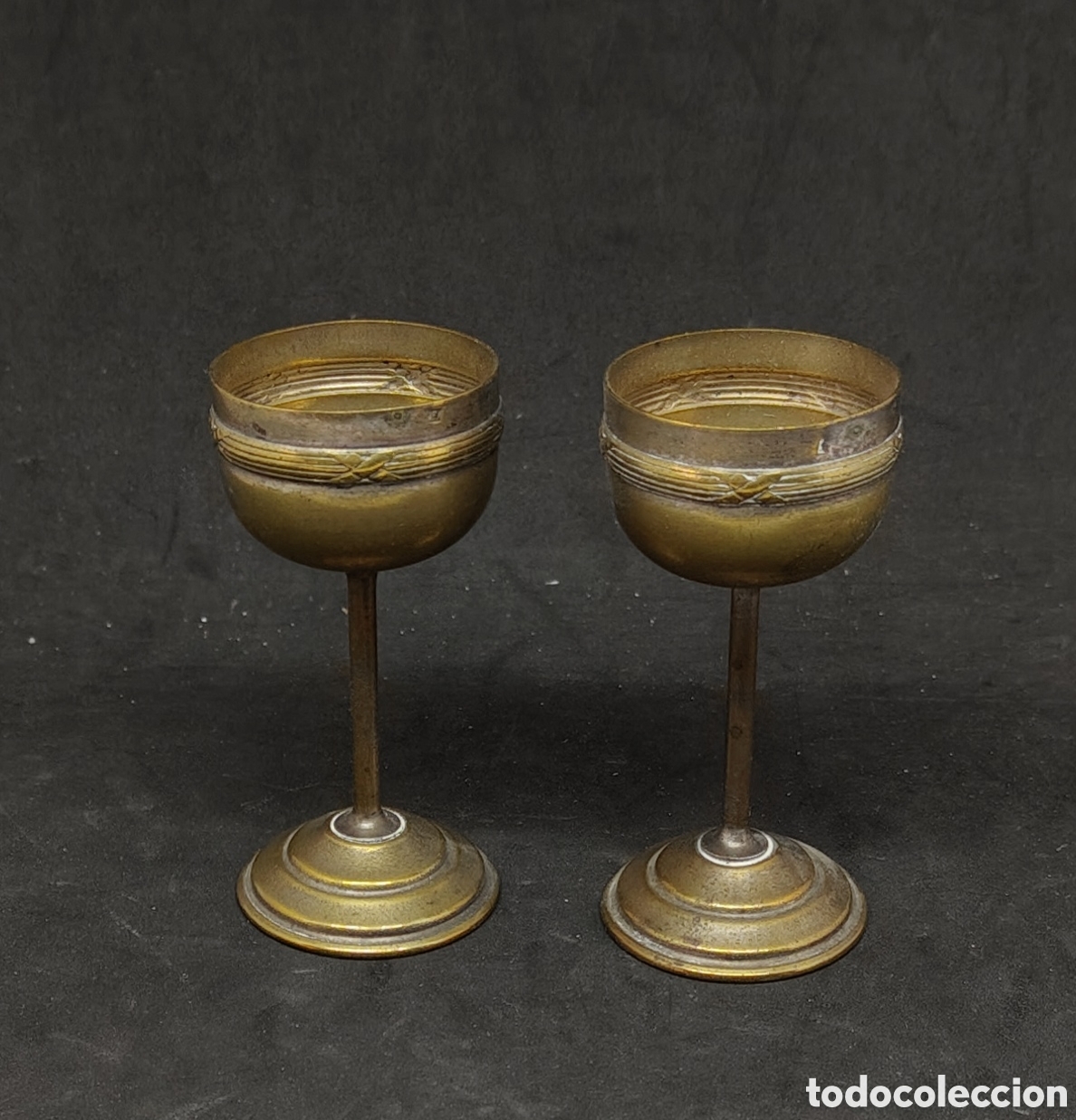 Antig&uuml;edades: peque&ntilde;as copas - bronce - car230 - Foto 1