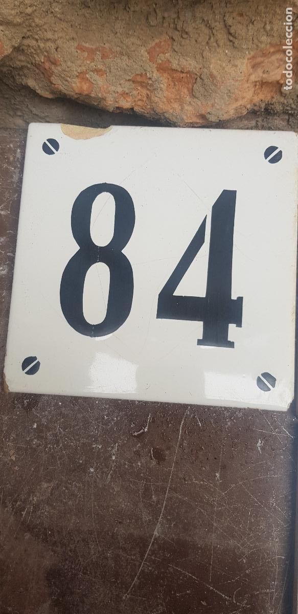 Antig&uuml;edades: 3 NUMEROS DE CASA AZULEJO 15X15CM - Foto 3