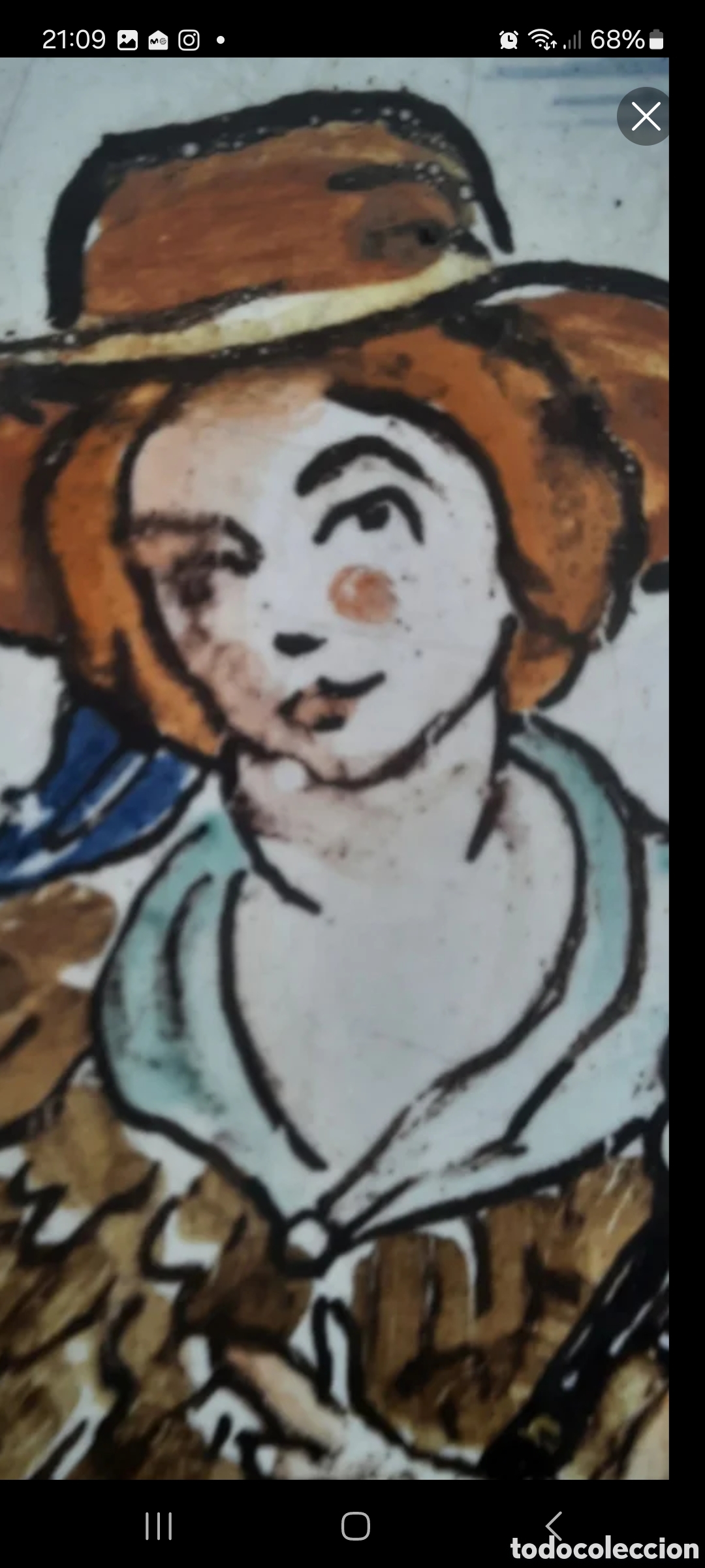 Antig&uuml;edades: Panel de 2 antiguos azulejos de cer&aacute;mica. - Foto 7