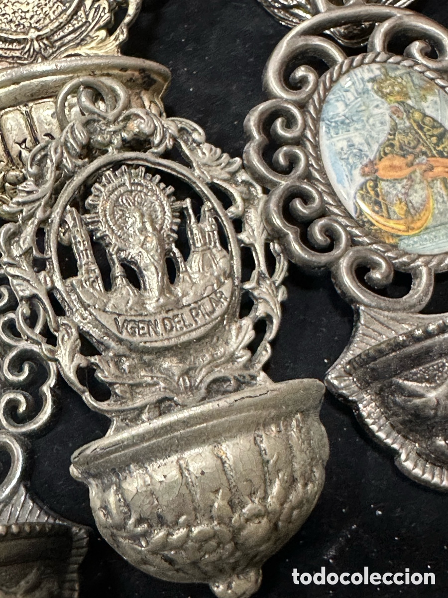 Antig&uuml;edades: Lote de benditeras distintos materiales - Foto 11