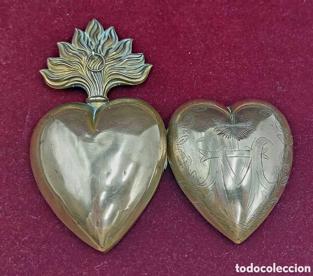 Antig&uuml;edades: GRAN RELICARIO CORAZ&Oacute;N ARDIENTE - Foto 2