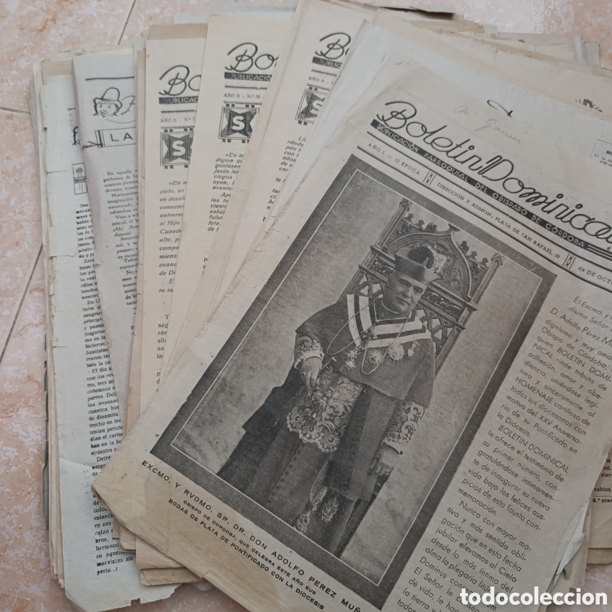 Antiquit&eacute;s: LOTE 75 n&uacute;meros Bolet&iacute;n Dominical,a&ntilde;os 40,Obispado C&oacute;rdoba