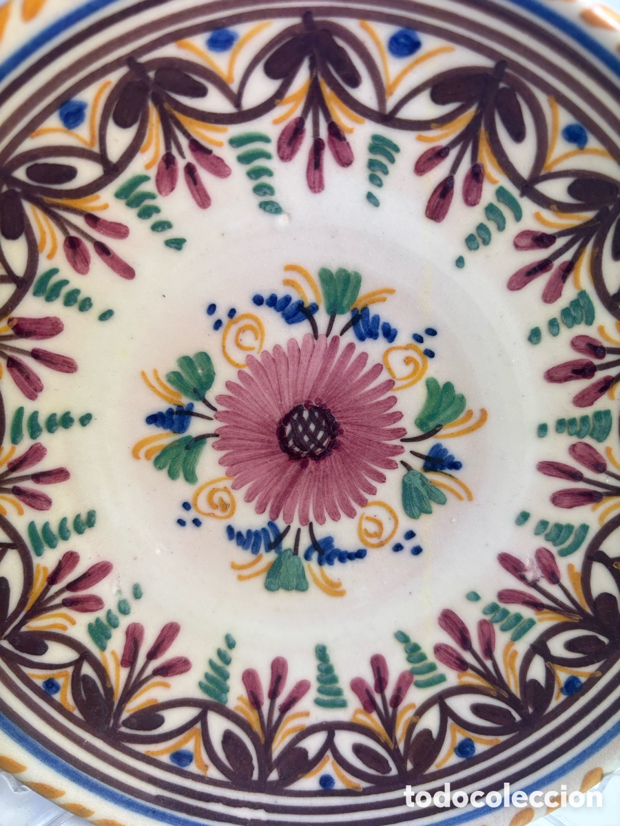 Antig&uuml;edades: Plato de cer&aacute;mica decorado - Foto 2