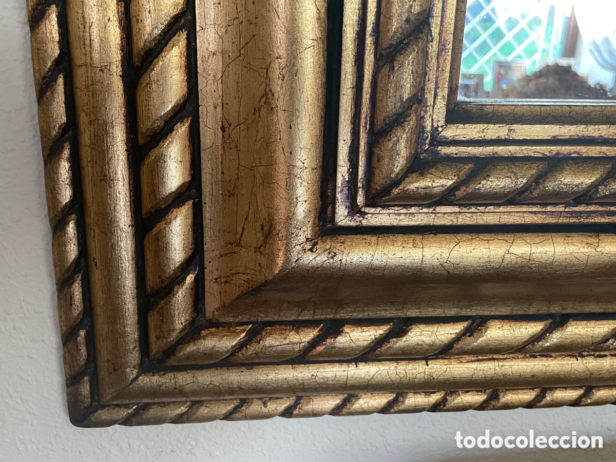 Antig&uuml;edades: Espejo de gran tama&ntilde;o pan de oro - Foto 3