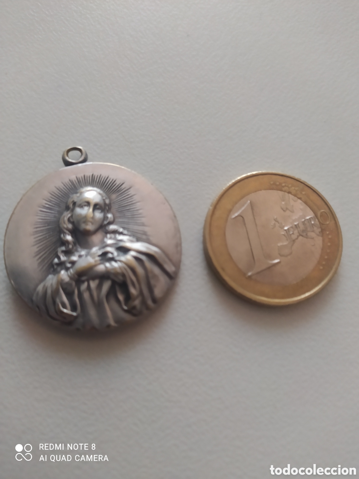 Antig&uuml;edades: Antigua Medalla de plata de la inmaculada Concepci&oacute;n - Foto 1