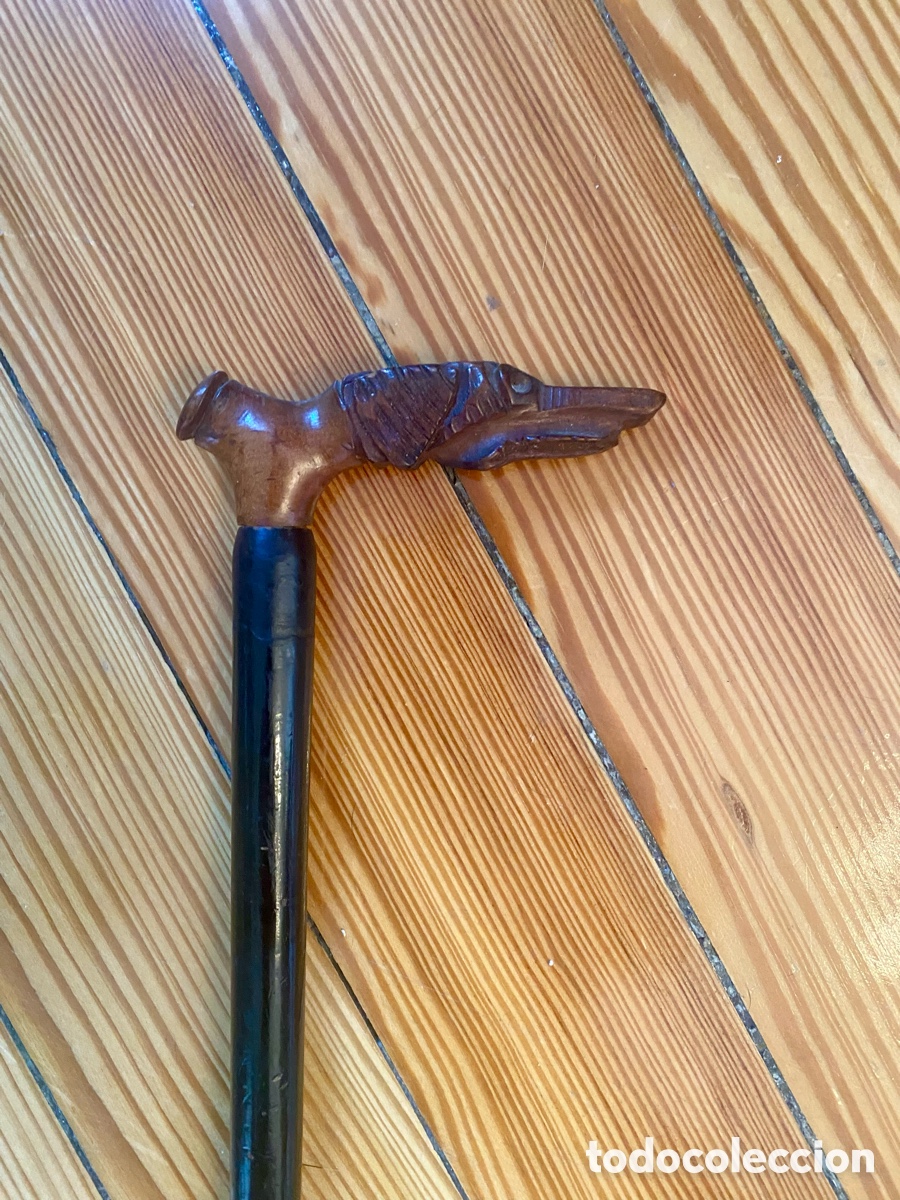 Antig&uuml;edades: Bast&oacute;n de madera empu&ntilde;adura tallada - Foto 2