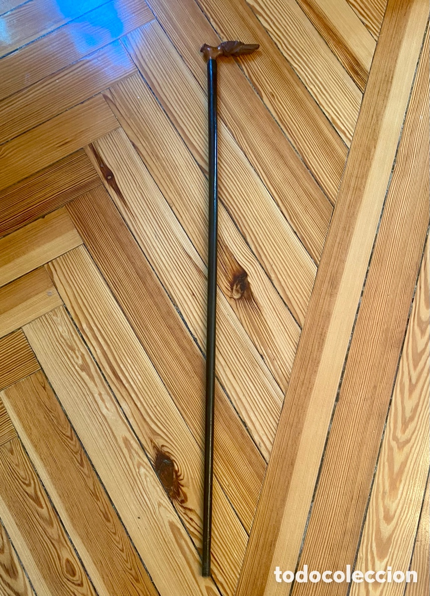 Antig&uuml;edades: Bast&oacute;n de madera empu&ntilde;adura tallada - Foto 3