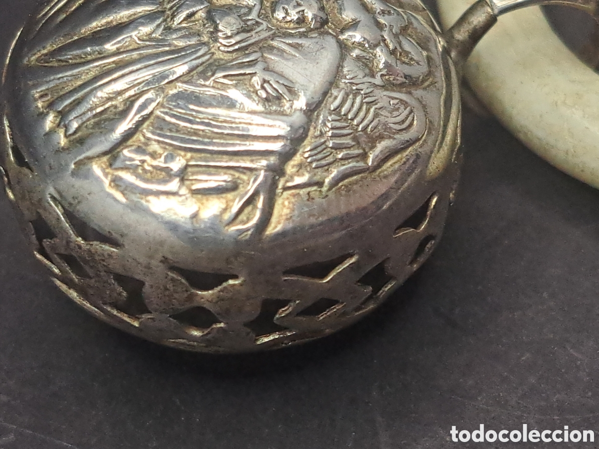 Antig&uuml;edades: Antiguo sonajero de plata - Foto 5
