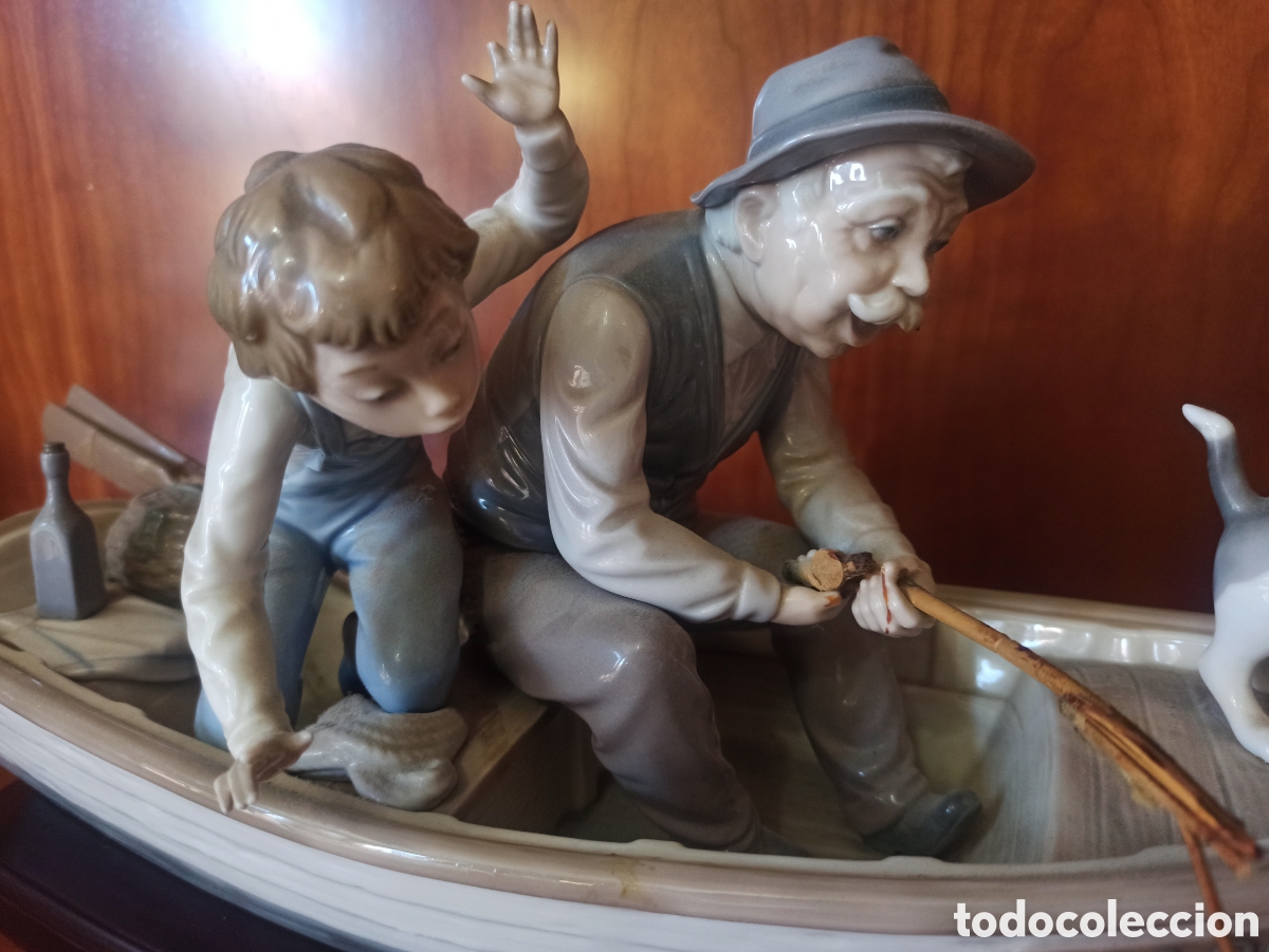 Antig&uuml;edades: Porcelana Lladr&oacute; Pesca en Barca - Foto 2