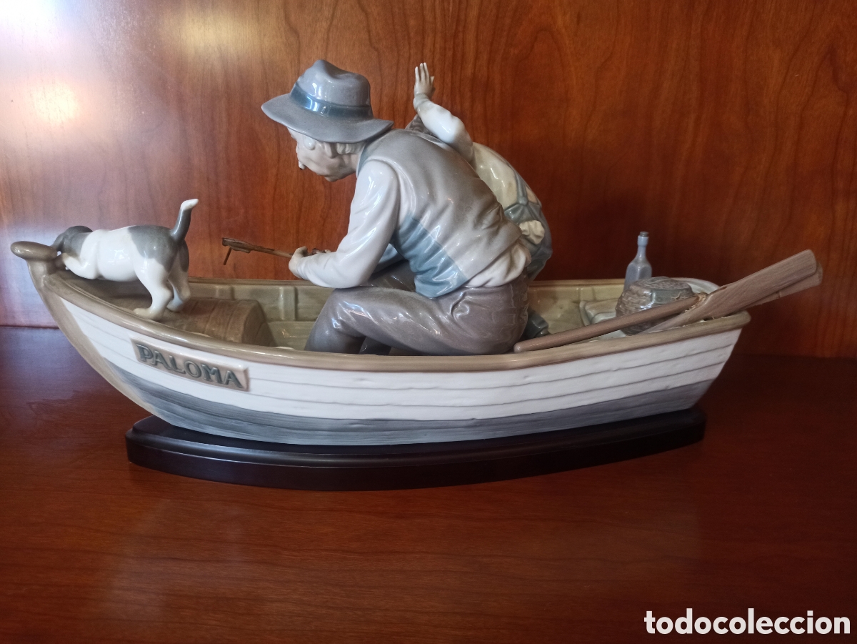 Antig&uuml;edades: Porcelana Lladr&oacute; Pesca en Barca - Foto 4