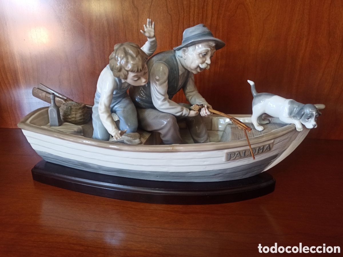 Antig&uuml;edades: Porcelana Lladr&oacute; Pesca en Barca - Foto 6