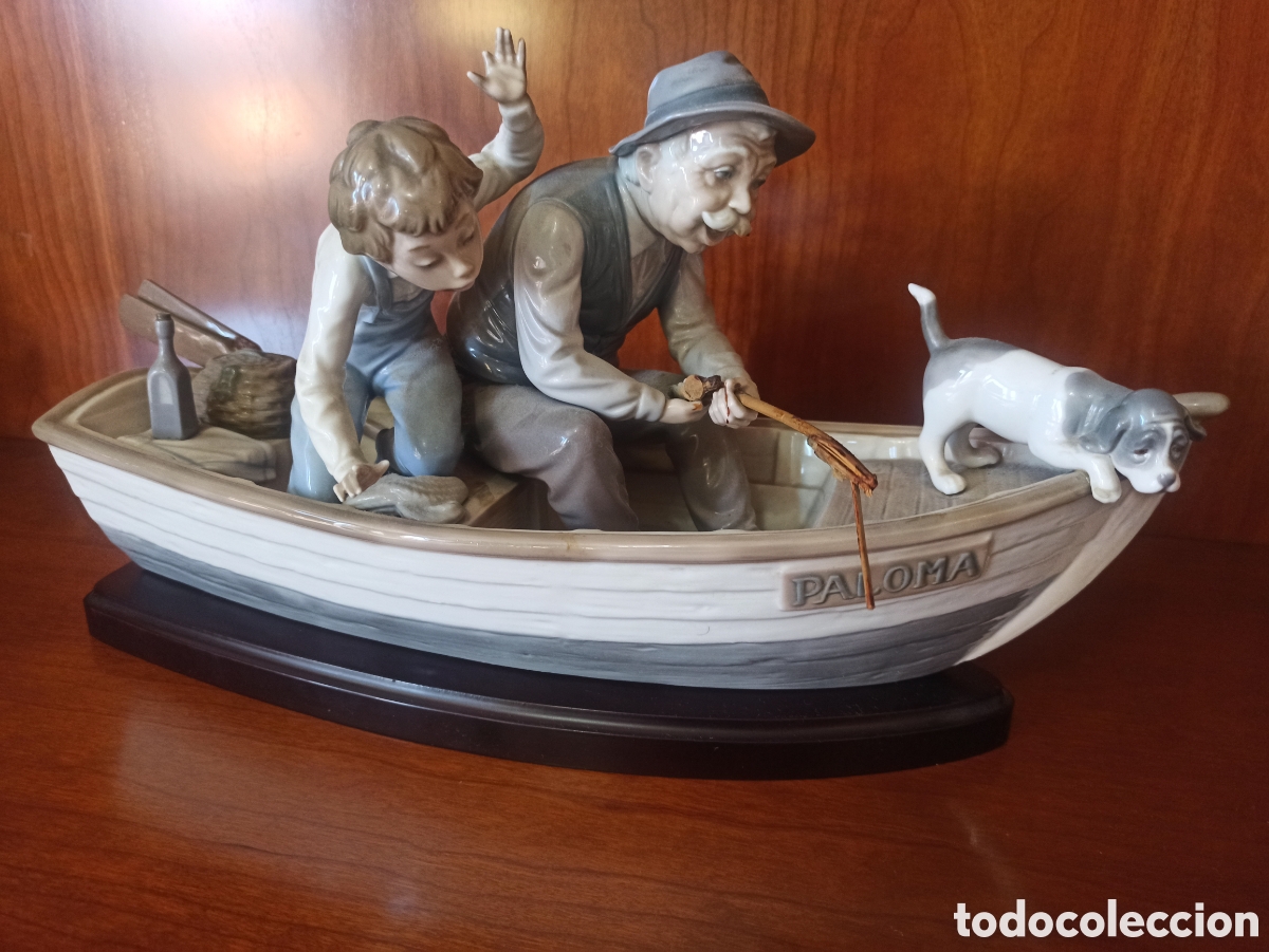 Antig&uuml;edades: Porcelana Lladr&oacute; Pesca en Barca - Foto 1