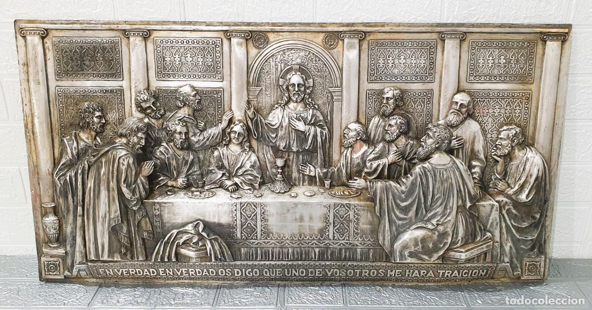 Antig&uuml;edades: - ULTIMA CENA LATON REPUJADO - Foto 2