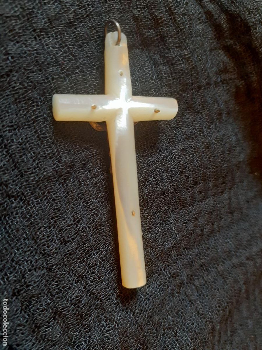 Antig&uuml;edades: Cruz de nacar y plata - Foto 5