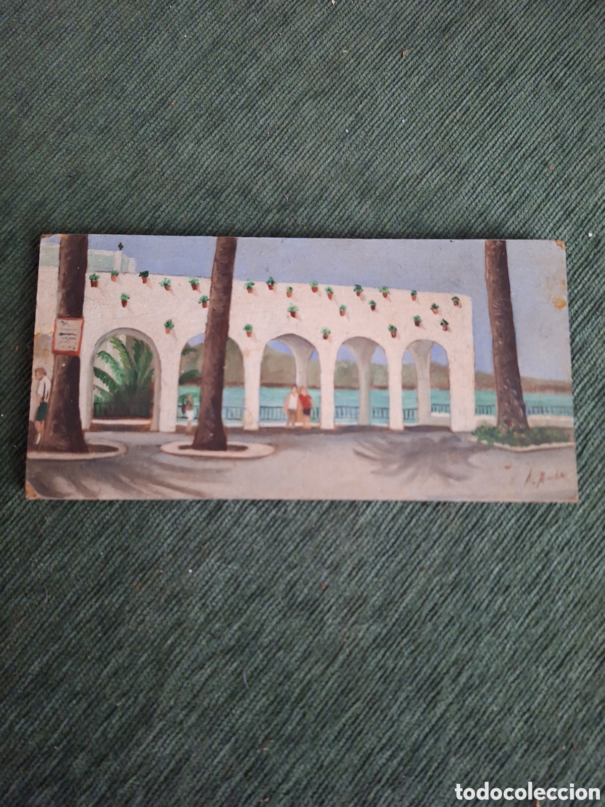 Antig&uuml;edades: Nerja M&aacute;laga Balc&oacute;n de Europa cuadro - Foto 1