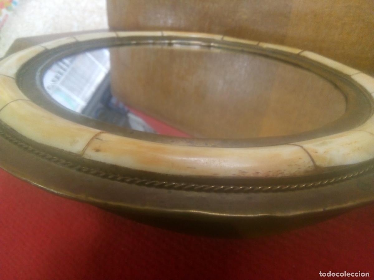 Antig&uuml;edades: ESPEJO MARCO BRONCE REVERSO LAT&Oacute;N - Foto 4