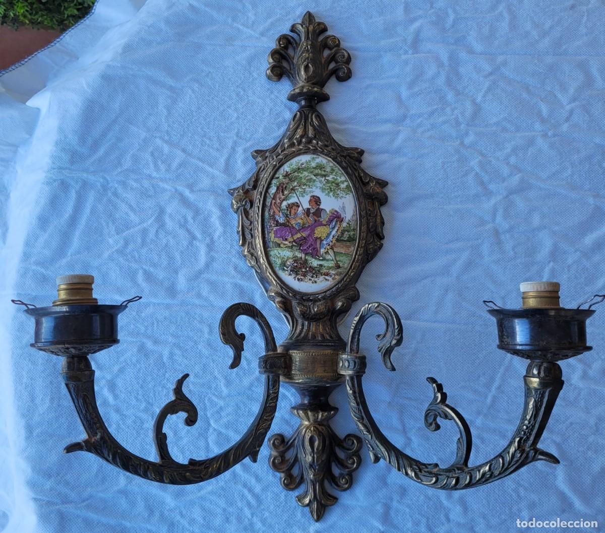 Antig&uuml;edades: PAREJA DE APLIQUES ANTIGUOS - Foto 3