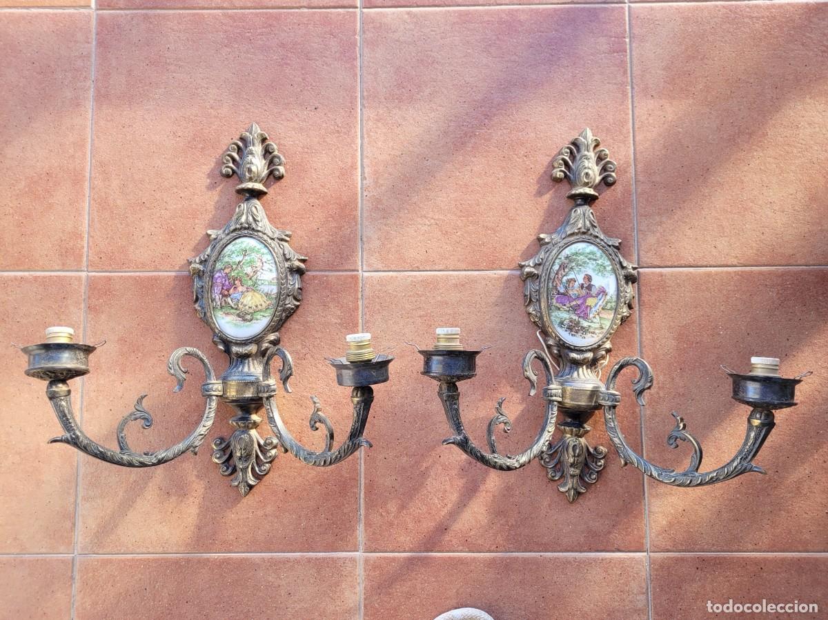 Antig&uuml;edades: PAREJA DE APLIQUES ANTIGUOS - Foto 4