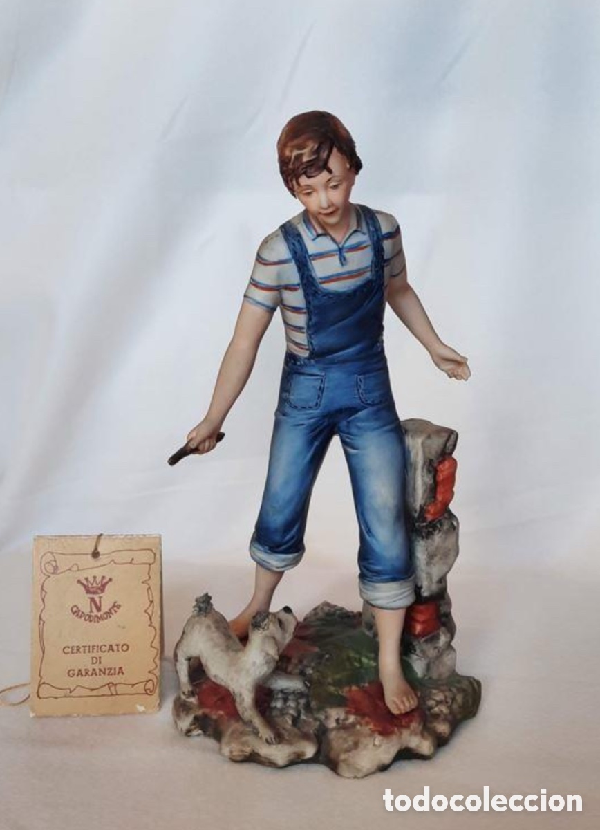 Antig&uuml;edades: Chico con perro - Capodimonte - Foto 1