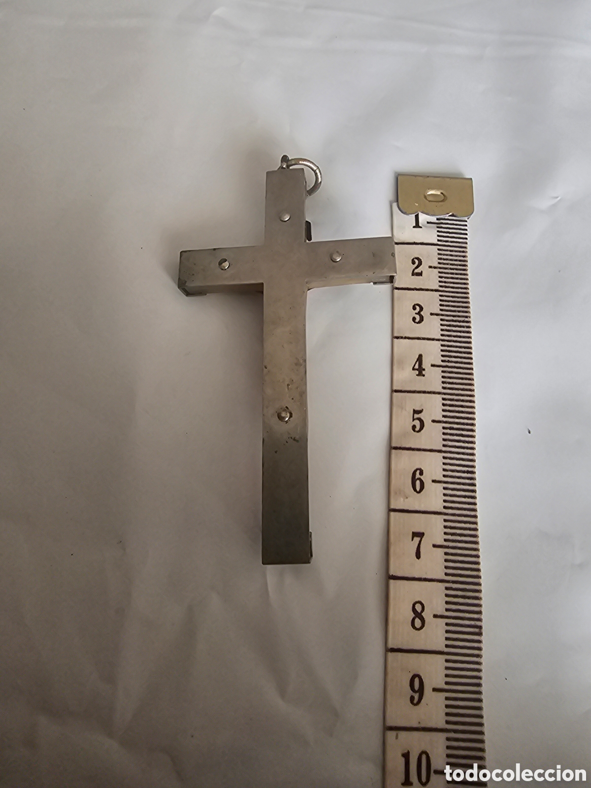 Antig&uuml;edades: CRUZ ANTIGUA EN NACAR 7CM - Foto 3