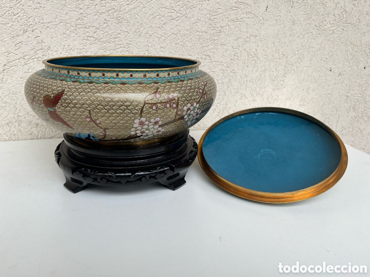 Antig&uuml;edades: Sopera met&aacute;lica esmaltada.China. - Foto 4