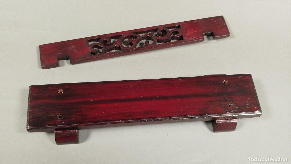 Antig&uuml;edades: BASE DE MADERA ALARGADA RECTANGULAR CON 4 PATAS - Foto 5