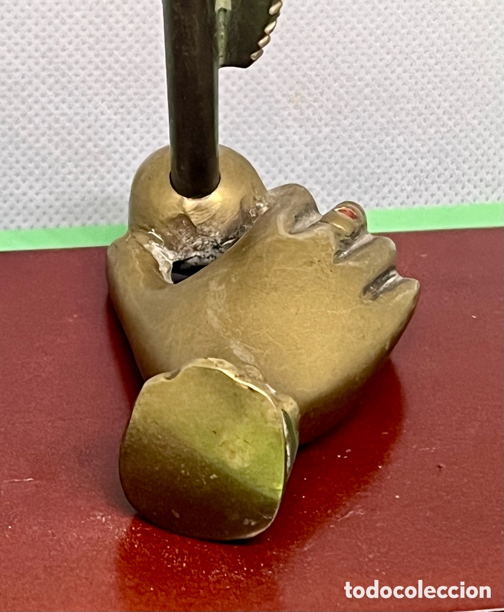 Antig&uuml;edades: &ldquo; MANO CON PLUMA &ldquo; DE BRONCE ANTIGUA - Foto 5