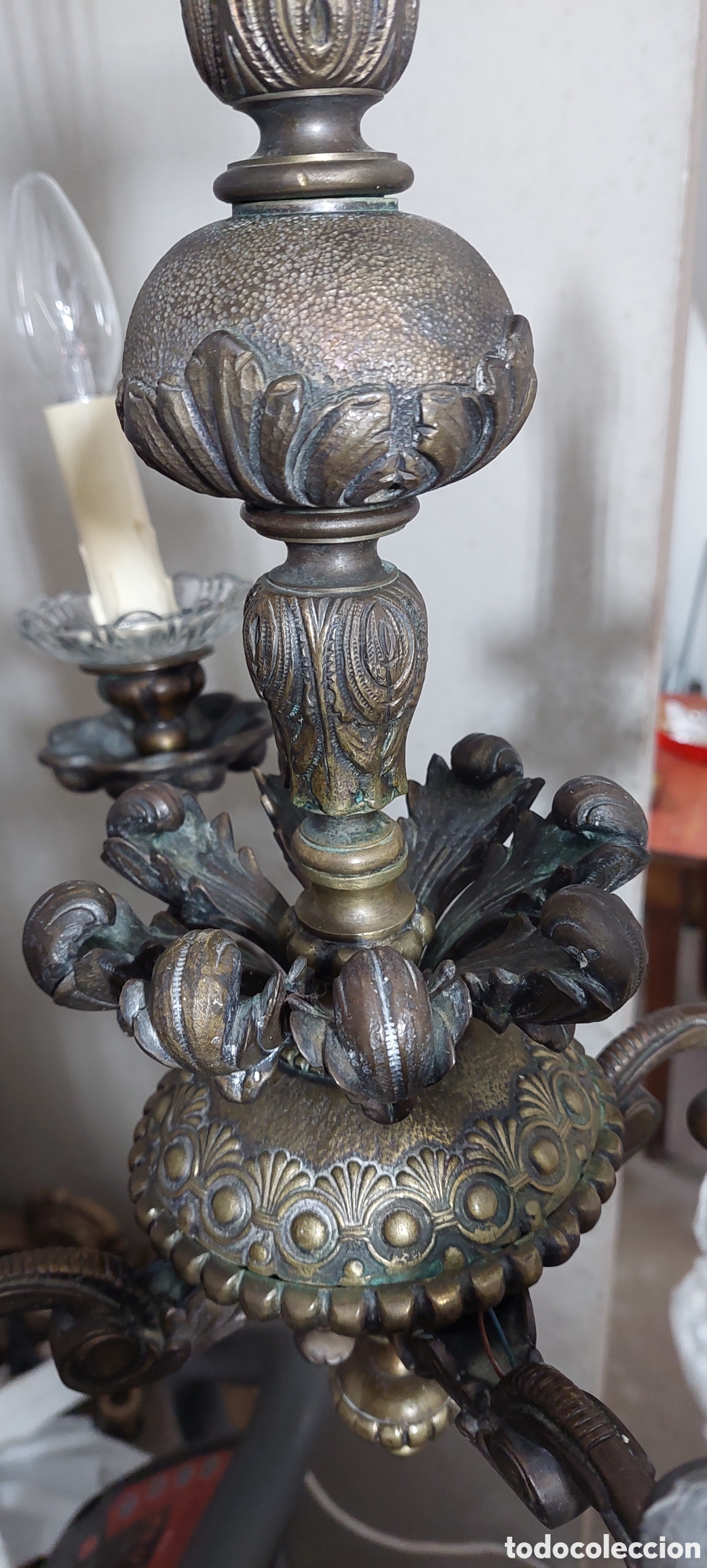 Antig&uuml;edades: Lampara bronce antigua. - Foto 4