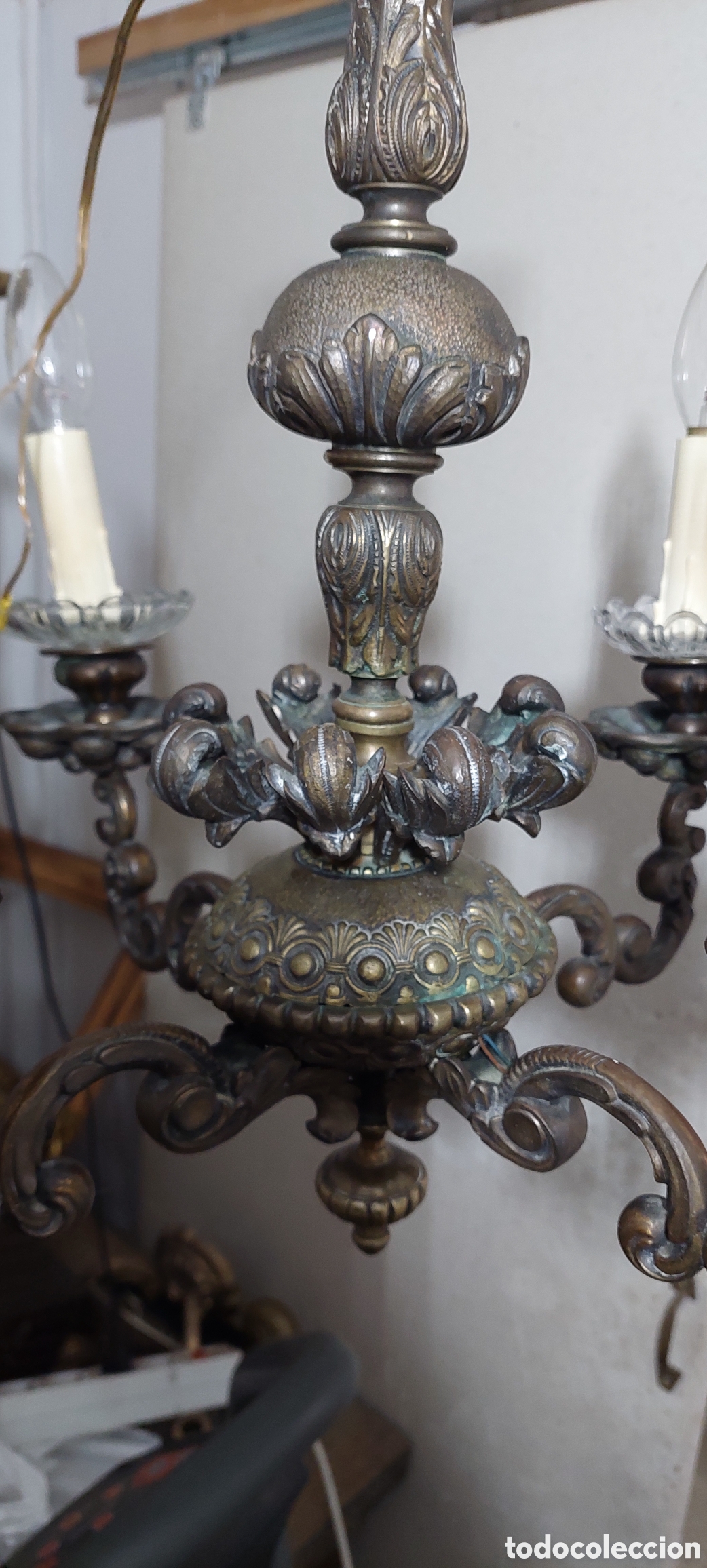 Antig&uuml;edades: Lampara bronce antigua. - Foto 5