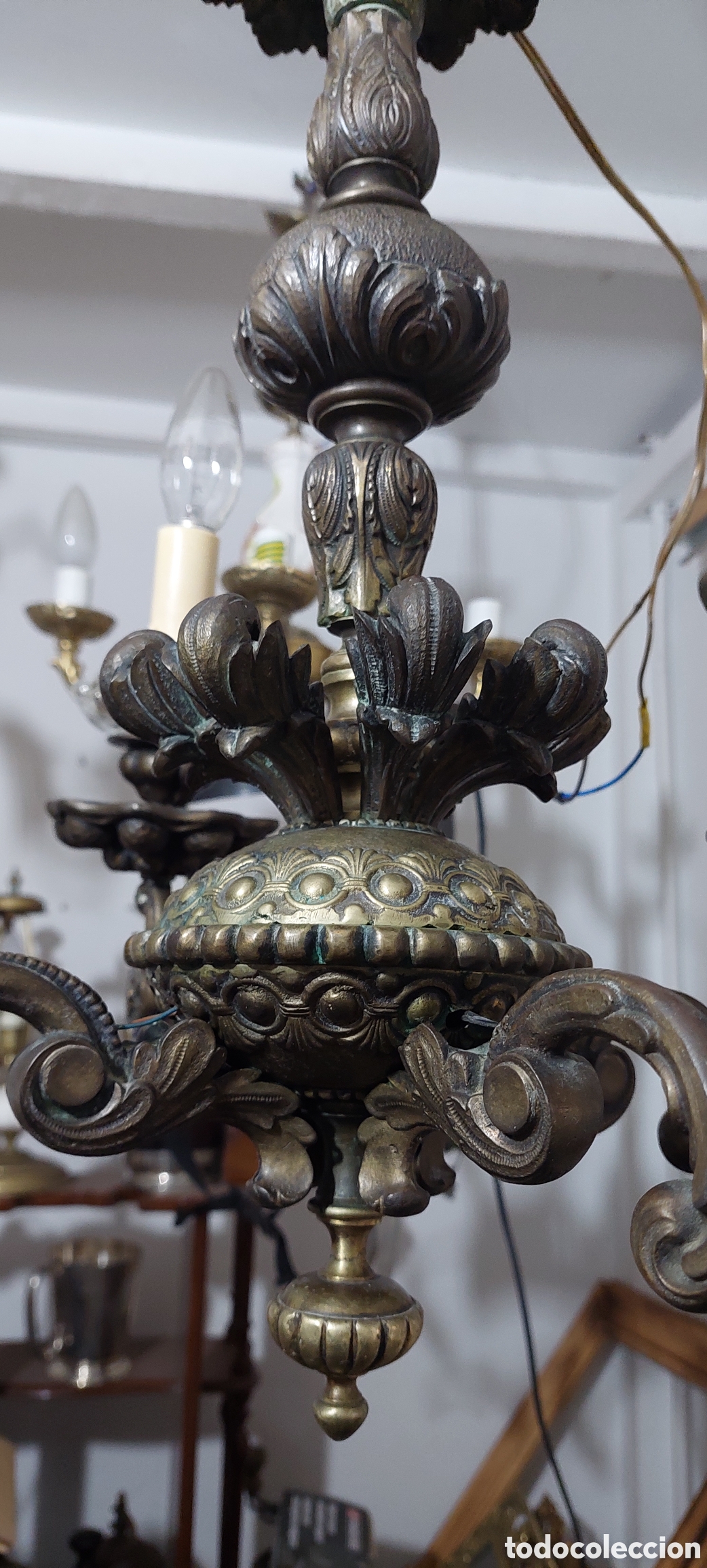 Antig&uuml;edades: Lampara bronce antigua. - Foto 6