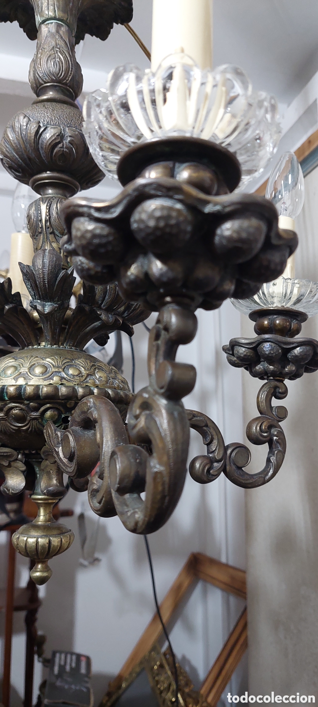 Antig&uuml;edades: Lampara bronce antigua. - Foto 7