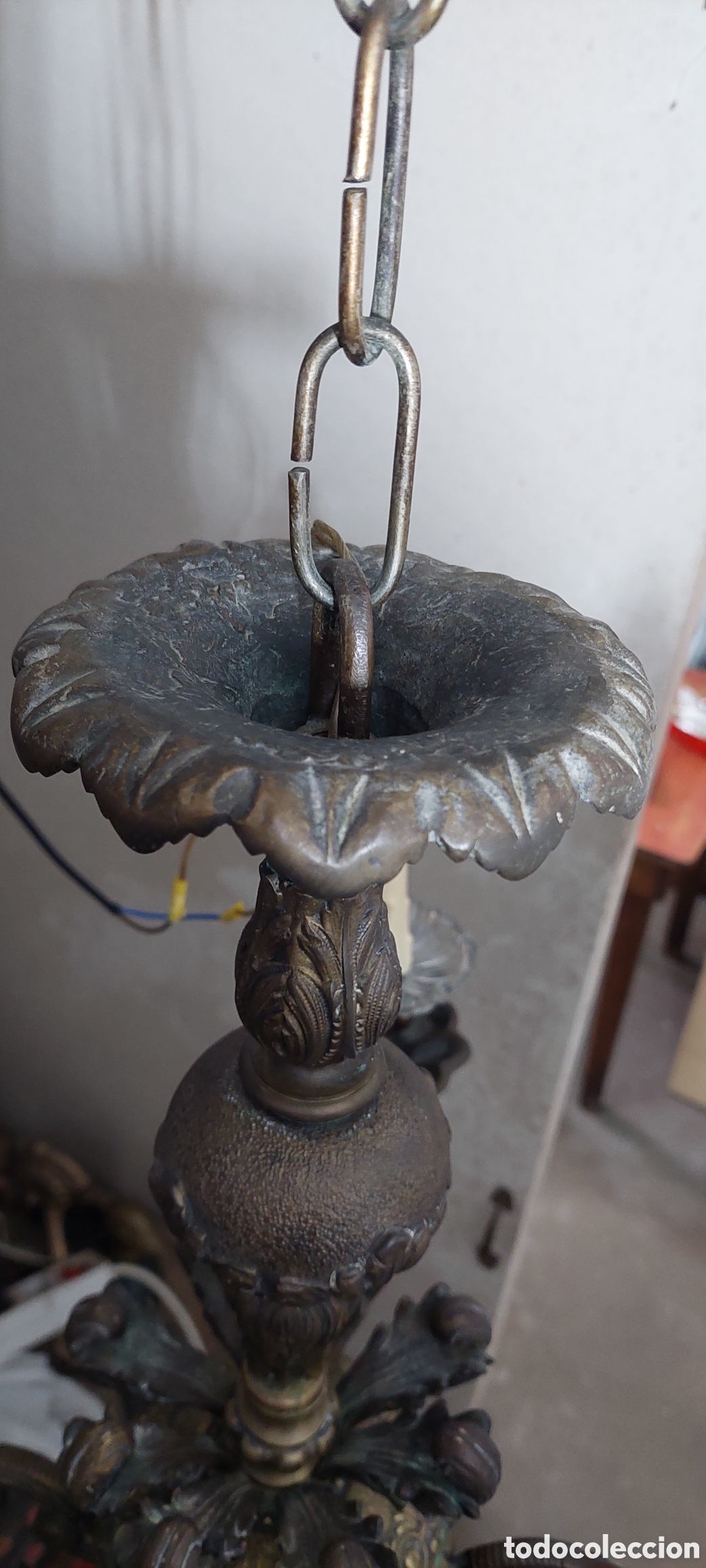Antig&uuml;edades: Lampara bronce antigua. - Foto 8