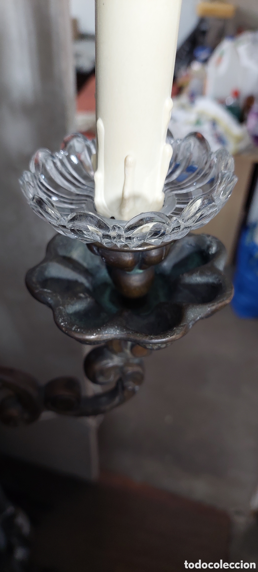 Antig&uuml;edades: Lampara bronce antigua. - Foto 9