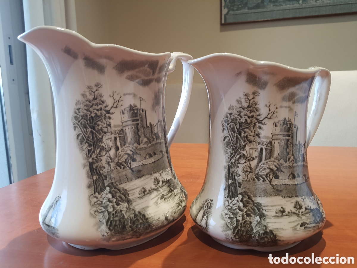 Antig&uuml;edades: Pareja de jarras porcelana inglesa Jhonson Bros. Dos medidas