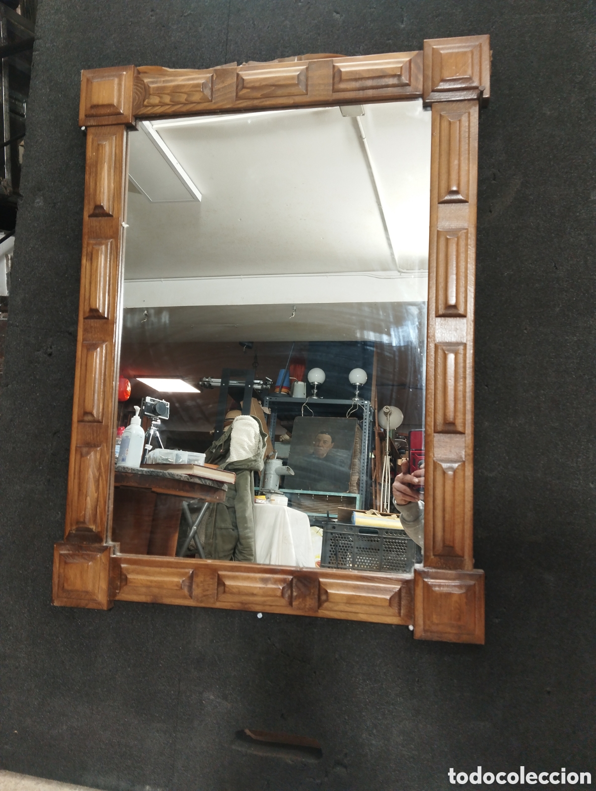 Antig&uuml;edades: Antiguo espejo de madera - Foto 1