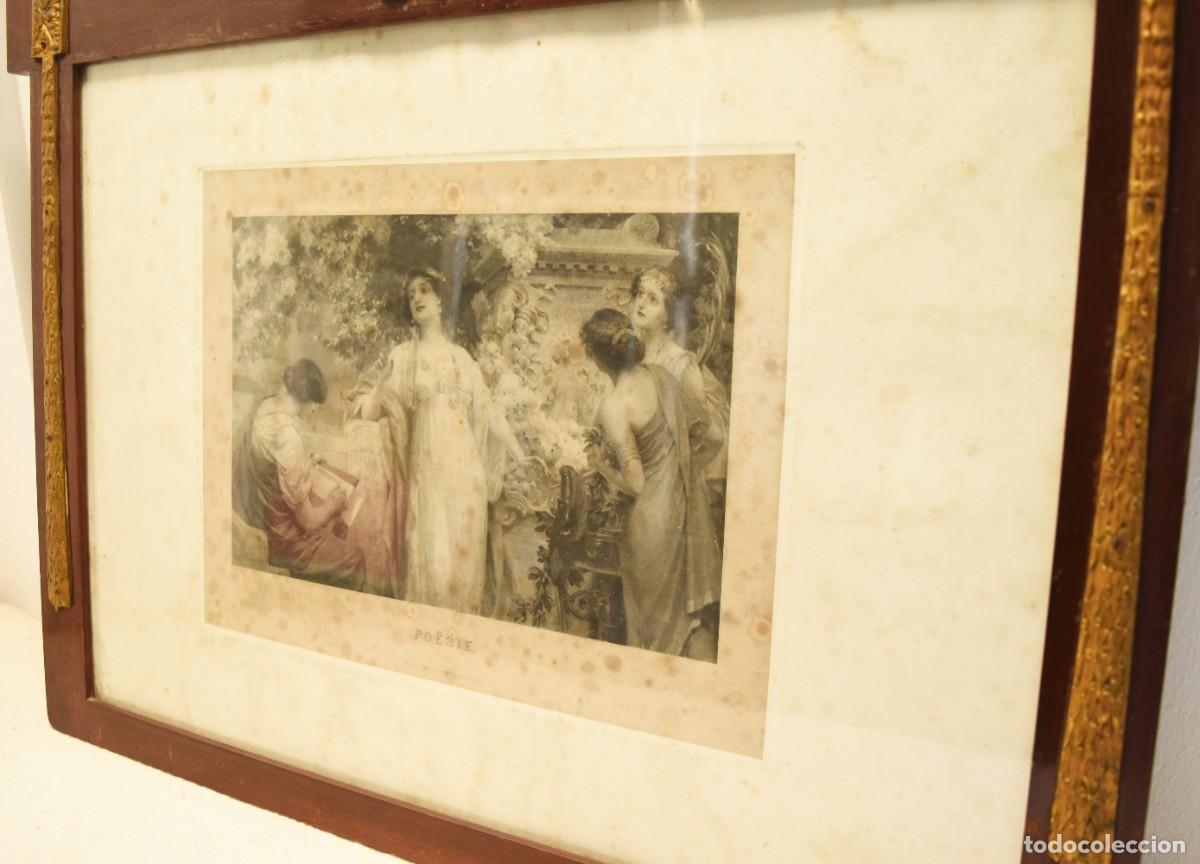 Antig&uuml;edades: Marco de madera con remates de lat&oacute;n - Foto 6