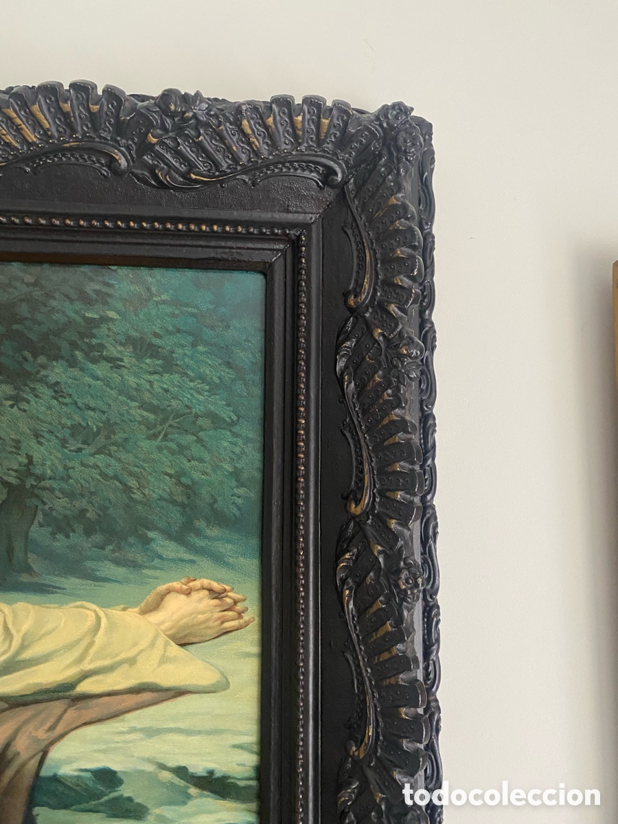 Antig&uuml;edades: Antiguo marco de madera con l&aacute;mina - Foto 7