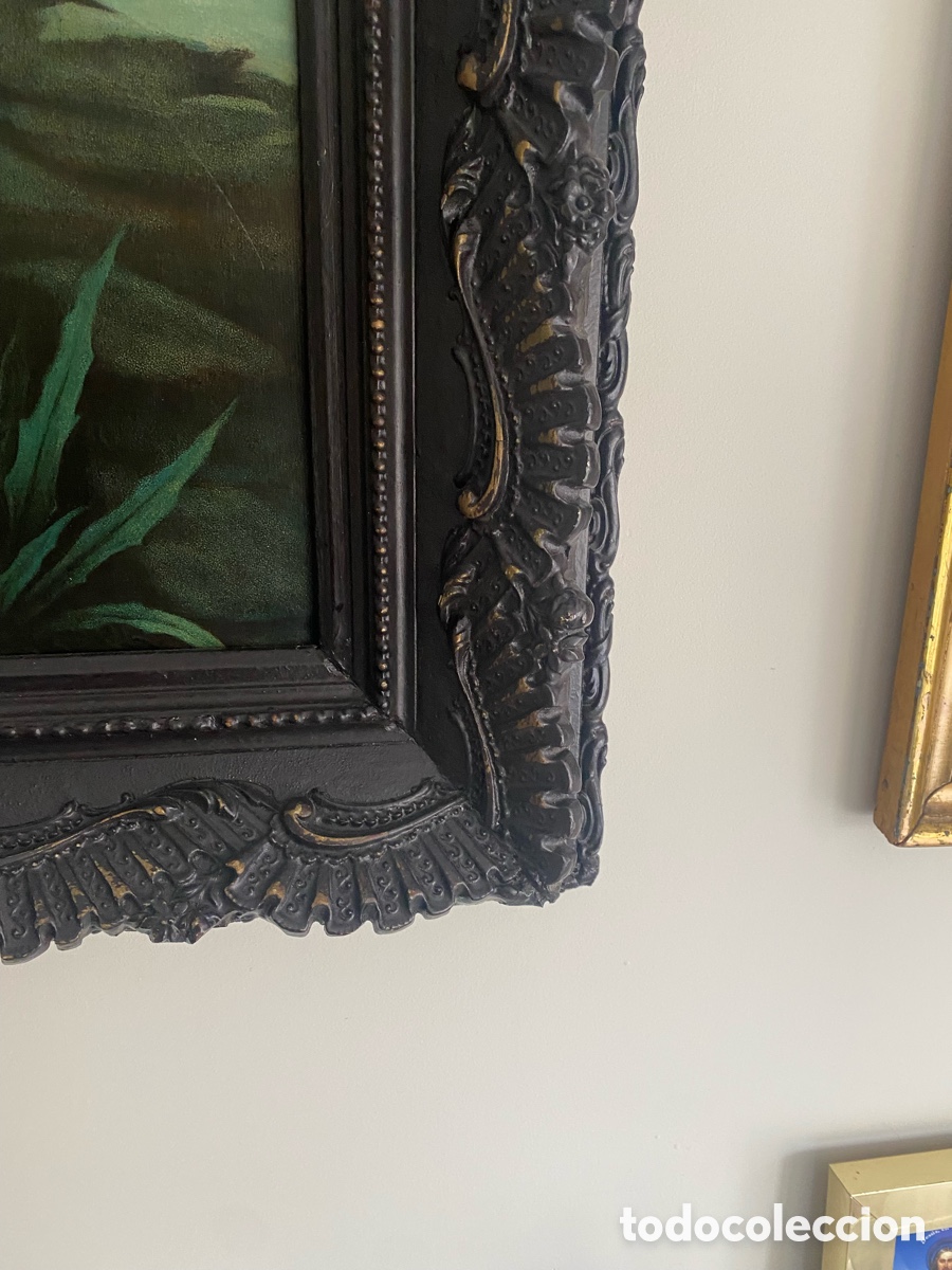 Antig&uuml;edades: Antiguo marco de madera con l&aacute;mina - Foto 8