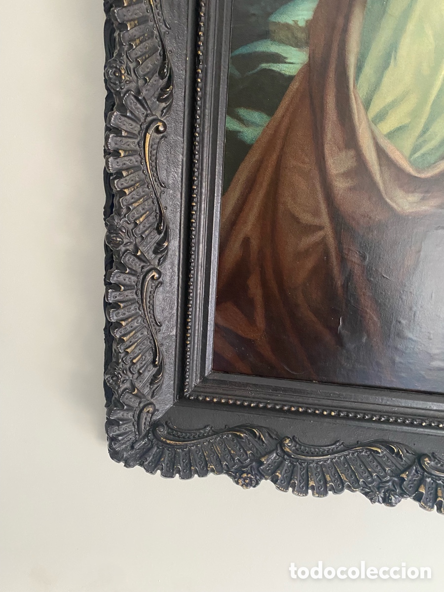Antig&uuml;edades: Antiguo marco de madera con l&aacute;mina - Foto 6