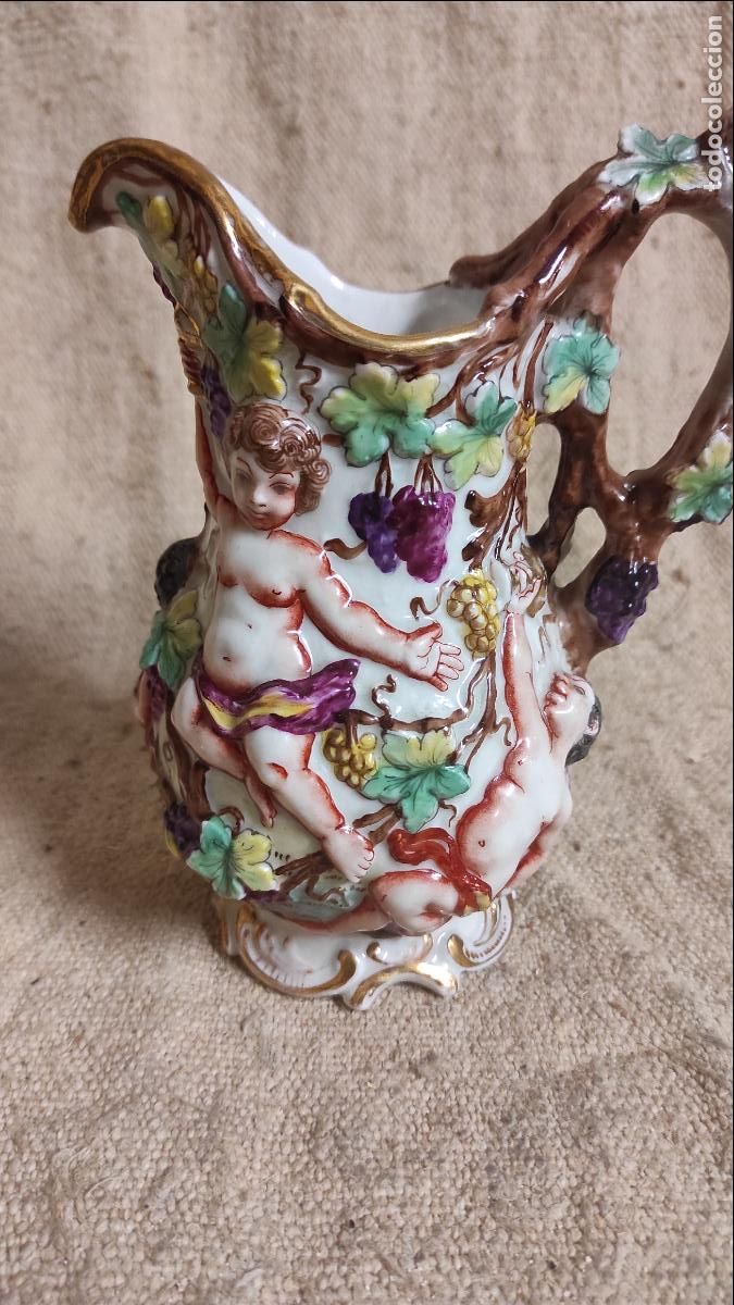 Antig&uuml;edades: jarra de porcelana con marca - Foto 4