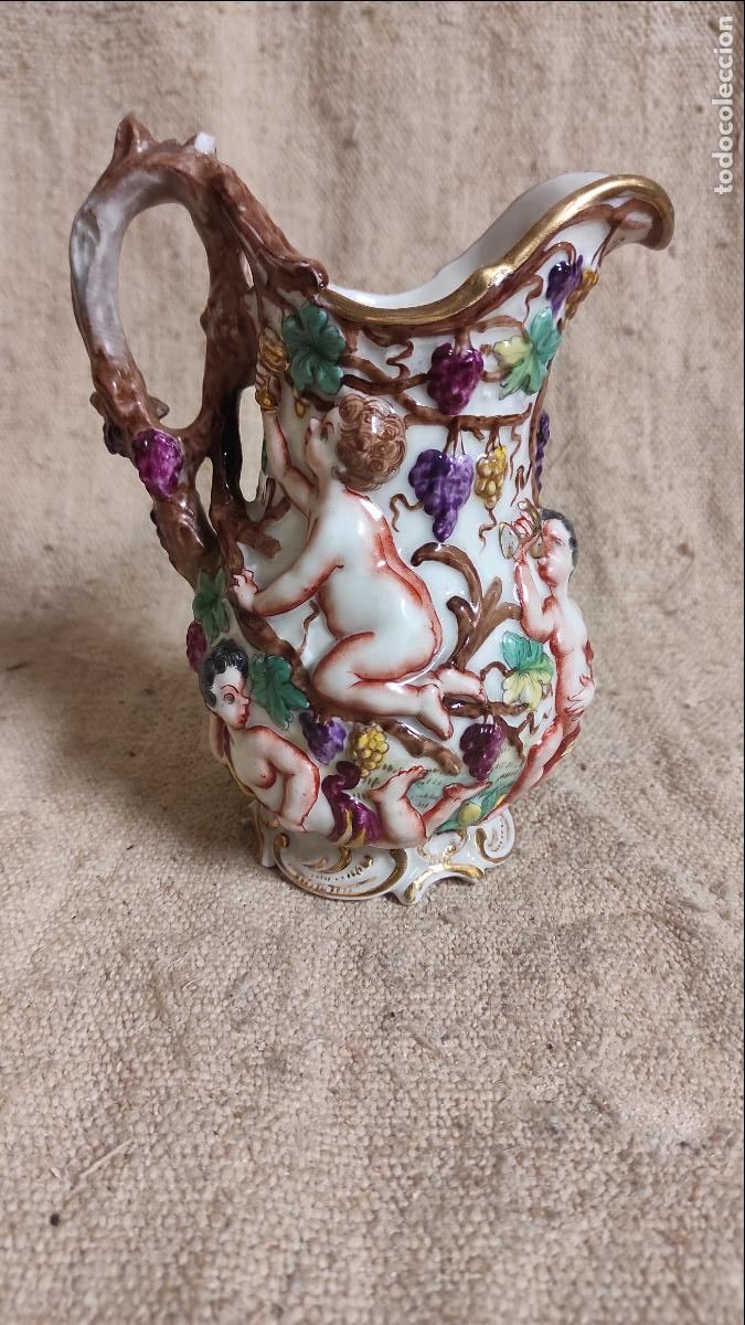 Antig&uuml;edades: jarra de porcelana con marca - Foto 1