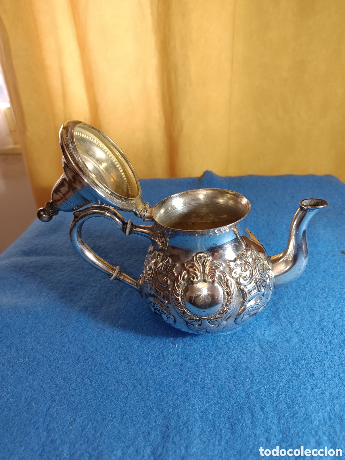 Antig&uuml;edades: tetera marroqu&iacute; en metal plateado - Foto 2