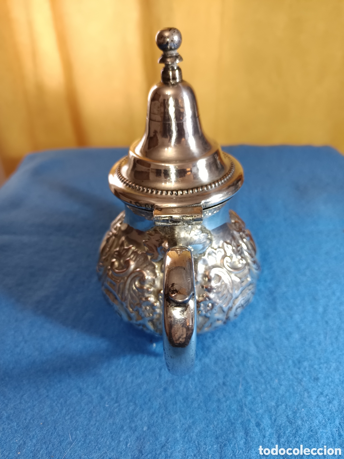 Antig&uuml;edades: tetera marroqu&iacute; en metal plateado - Foto 3