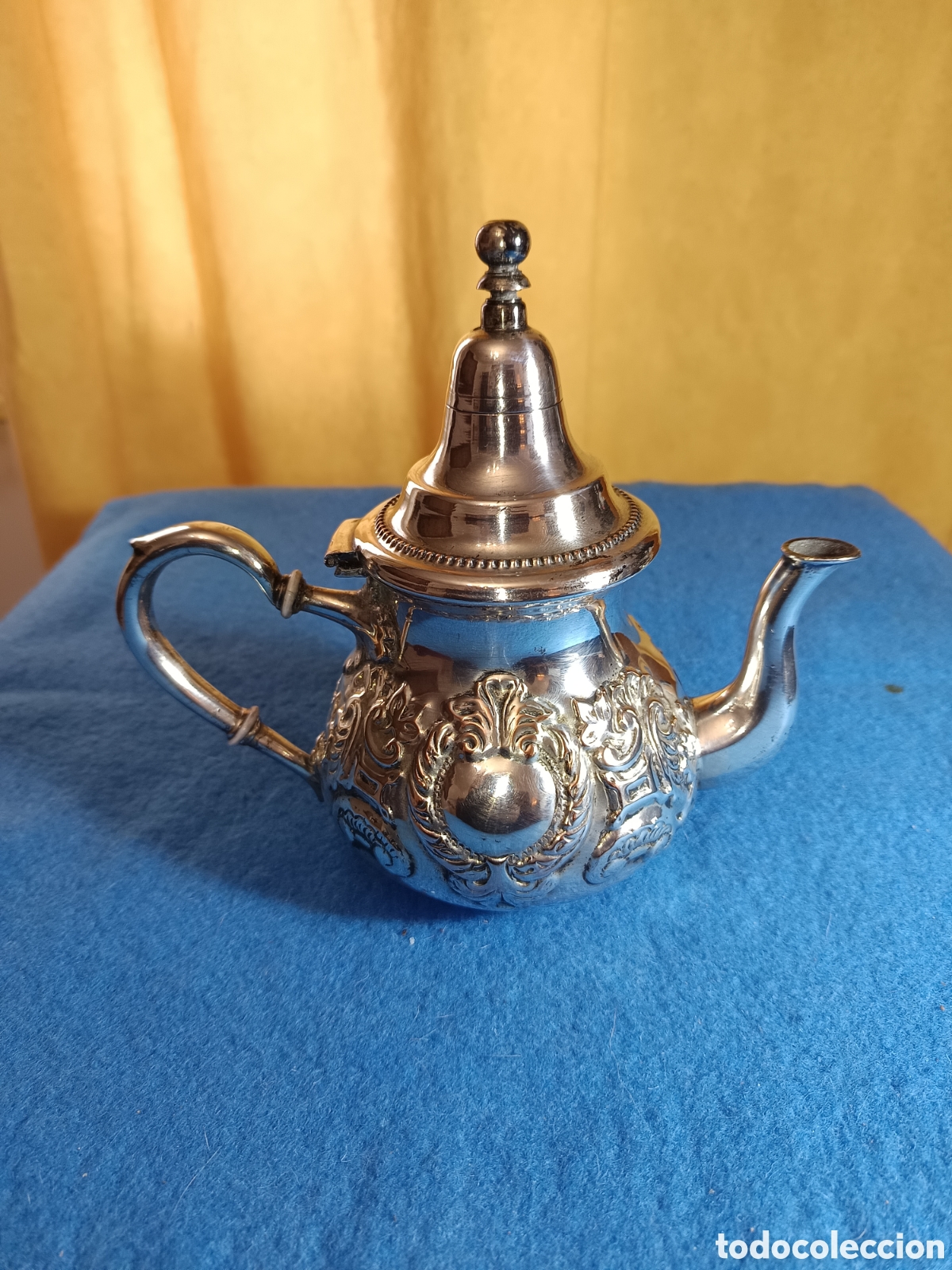 Antig&uuml;edades: tetera marroqu&iacute; en metal plateado - Foto 1