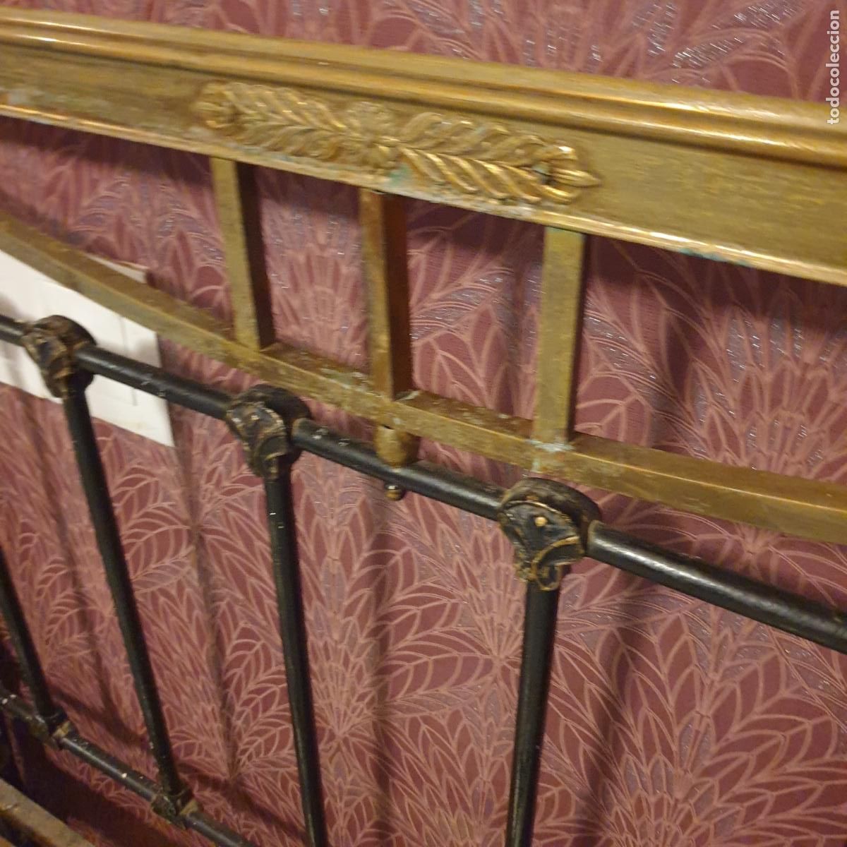 Antig&uuml;edades: ANTIGUA CAMA DE HIERRO Y LAT&Oacute;N - Foto 2