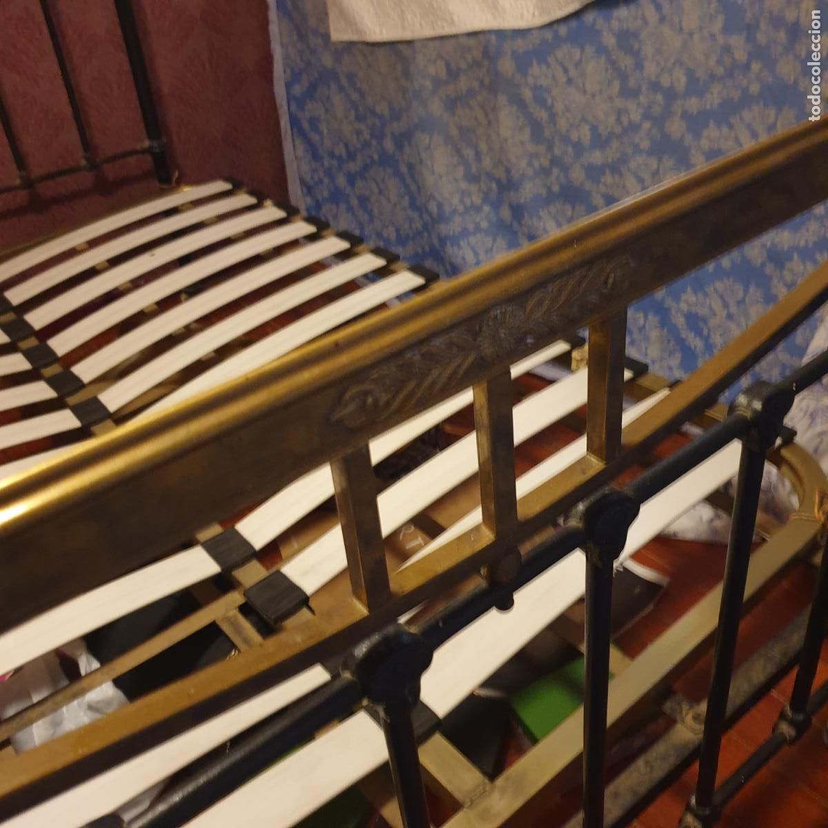 Antig&uuml;edades: ANTIGUA CAMA DE HIERRO Y LAT&Oacute;N - Foto 6
